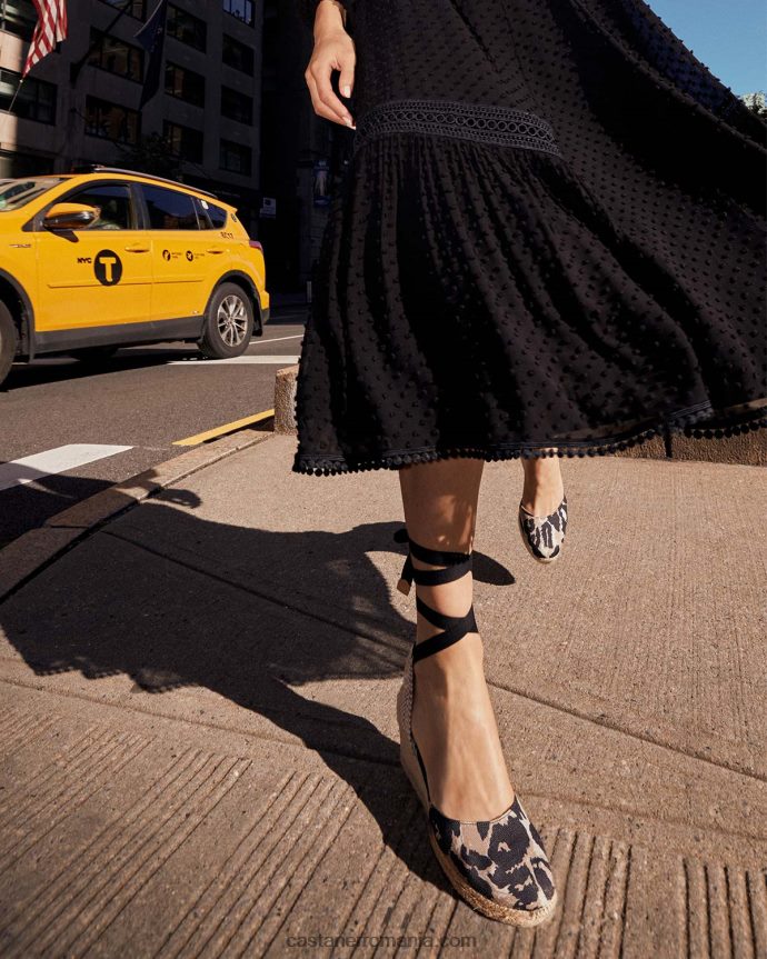 Castaner CARINA DVF/6/158 Femei NATURAL/NEGRU 6P2L4872