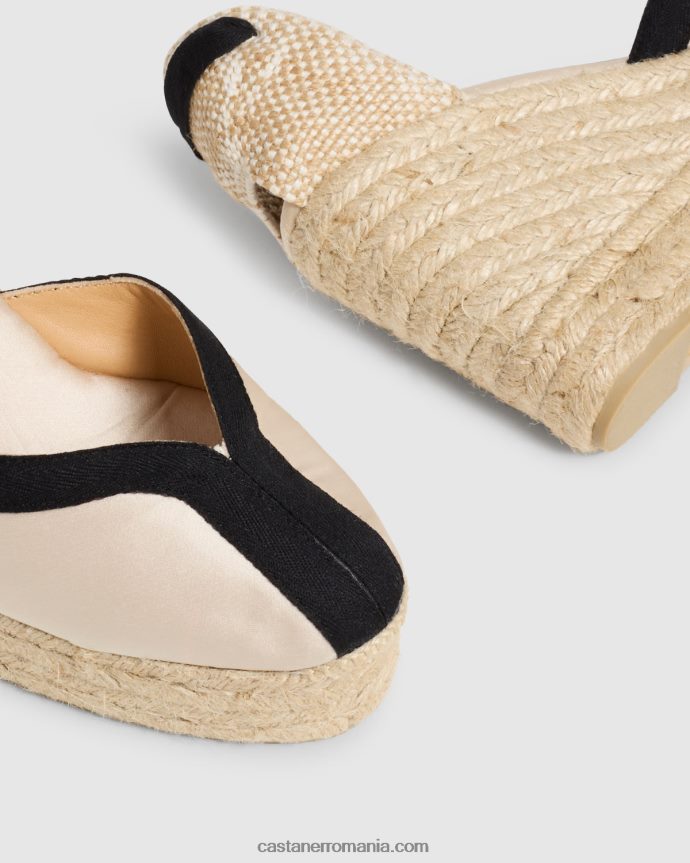 Castaner CARMEN/8ED/129 Femei CHAMPAGNE/NEGRU 6P2L4814