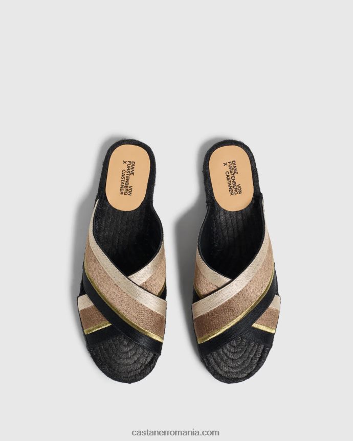 Castaner PAOS DVF/156 Femei TAUPE/NEGRU/NATURAL 6P2L48412