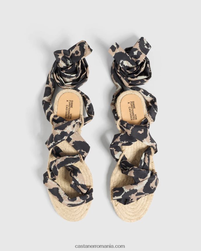 Castaner PALOMA DVF/2/155 Femei NATURAL/NEGRU 6P2L48365