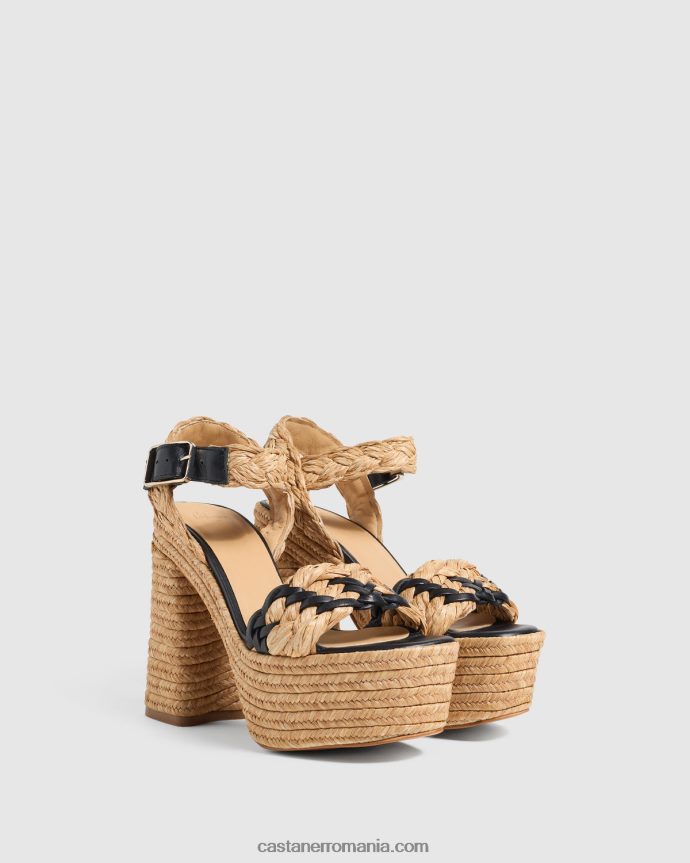 Castaner AGNES/133 Femei NATURAL/NEGRU 6P2L48195