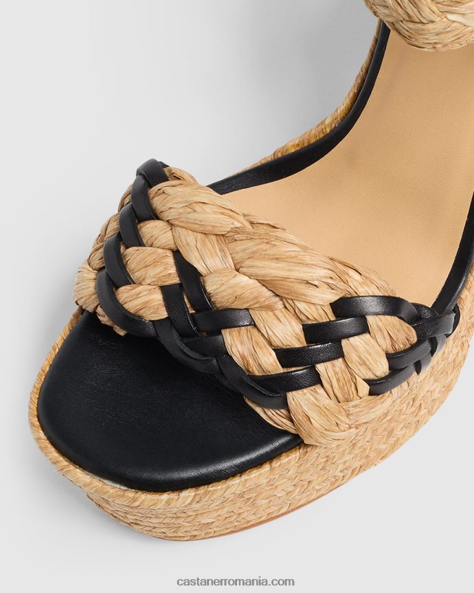 Castaner AGNES/133 Femei NATURAL/NEGRU 6P2L48195