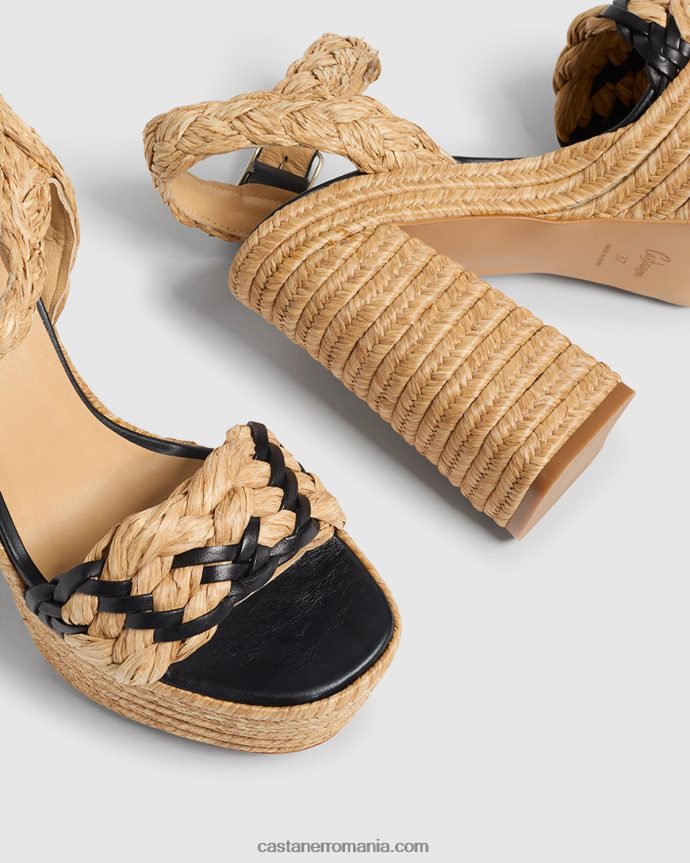 Castaner AGNES/133 Femei NATURAL/NEGRU 6P2L48195